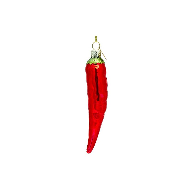 SIKORA BS491 Red Chili Pod Christmas Tree Decoration Glass Figure