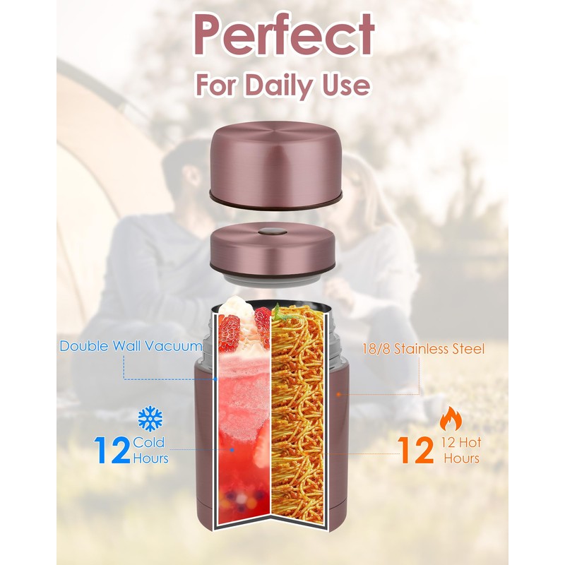 Dreamhigh® Thermal Food Container, 800 ml, Stainless Steel Food Warming