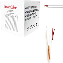FiveStarCable ETL Litsted RG59 Siamese 1000 ft. Coaxial CCTV Cable - Combo 20 AWG RG59 + 18/2 18AWG Power