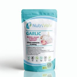 Garlic 10000mg High Strength Supplements Nutrition for Blood Pressure Support, Improved Heart Health, and Robust Immune System â Pack of 120 Healthcare Tablets