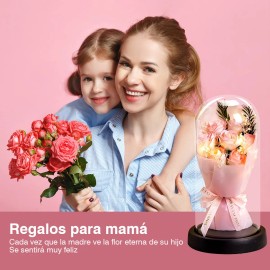 7 Rosas Flores Artificiales Eternas Pare Regalo San Valentin Rosa Pálido