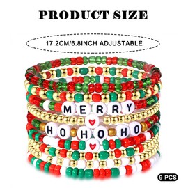 TOFBS Women's Polymer Clay Christmas Bangles Stackable Bracelet Kit Colourful Friendship Bracelets for Girlfriend Mother Wife Festive Gift, Fimo, Fimo
