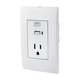 Volteck COUSB-OB, Contacto 2 polos + tierra con 2 puertos USB, blanco