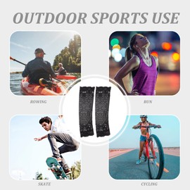 Cover Up Sleeves, Lace Forearm Sleeves Flower Scar Cover Sleeves for Women Girls (Black)