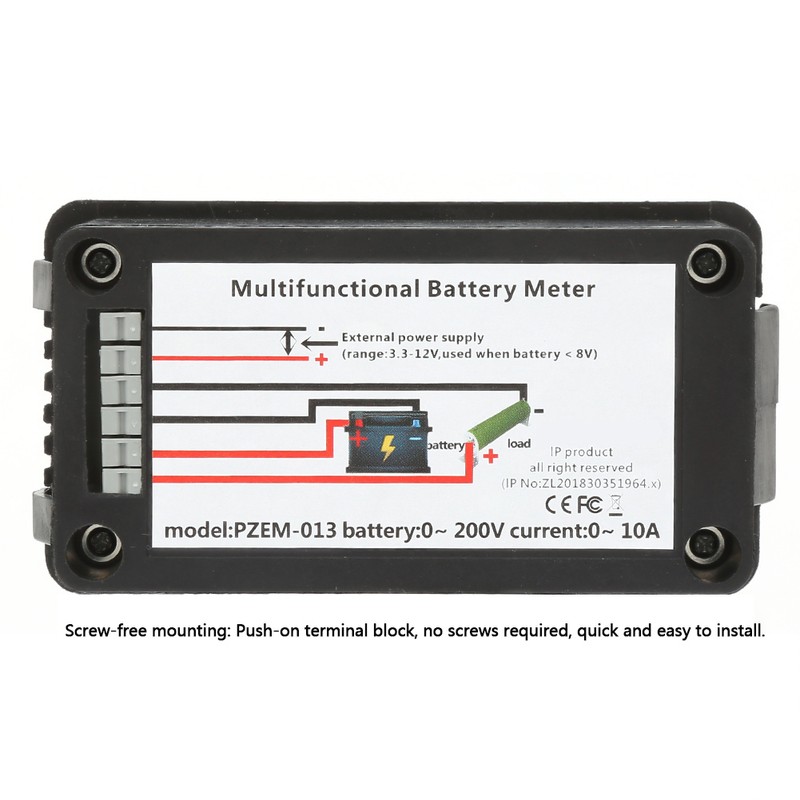 DC013 10A Multifunctional Battery Tester Electricity Meter for DC Voltage