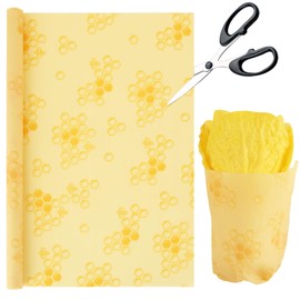 CYEAH 2 Rolls Beeswax Wraps for Food, 13 x 39 Inch Bees Wax Paper, Bees Wax Wraps Reusable Food Storage, Eco Friendly Honeycomb Wax Paper Roll for Sandwich, Cheese, Fruit, Bread, Snacks