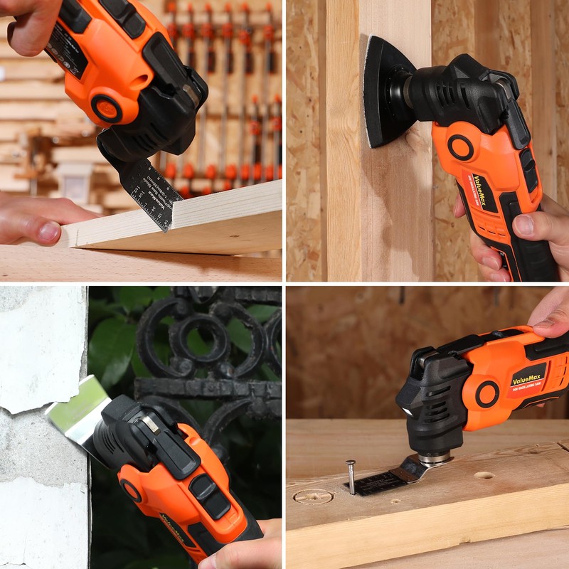 ValueMax 20V Cordless Oscillating Tool with Battery, 3.6°Oscillation Angle Oscillating