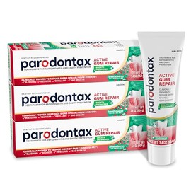 Parodontax- Tres tubos de 3,4 oz de pasta de dientes Parodontax Active Gum Repair Breath Freshener, una pasta de dientes antigingivitis y anticaries
