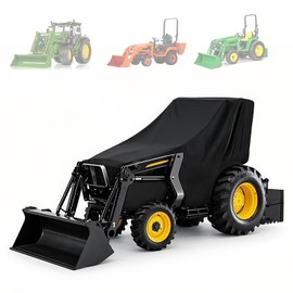 Tractor Cover,Tractors Covers Waterproof Heavy Duty with Fastening Ropes, Compact Cover for Series 2320, 2520, 2720, 3120, 3320, 3520, 3720, 3203, 4105 (Black,107 * 32 * 28/60in)
