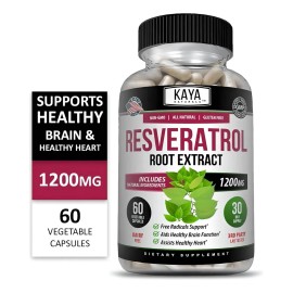 Resveratrol 1200mg 60 Cápsulas Kaya Sin Sabor