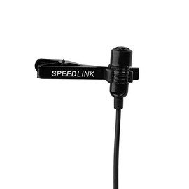 Speedlink Spes Clip-On Microphone SL-8691-SBK-01, Metal Casing, Noise Suppression, Flexible Usage, Detachable Metal Clip, 3.5 Millilitre Jack Plug, Black