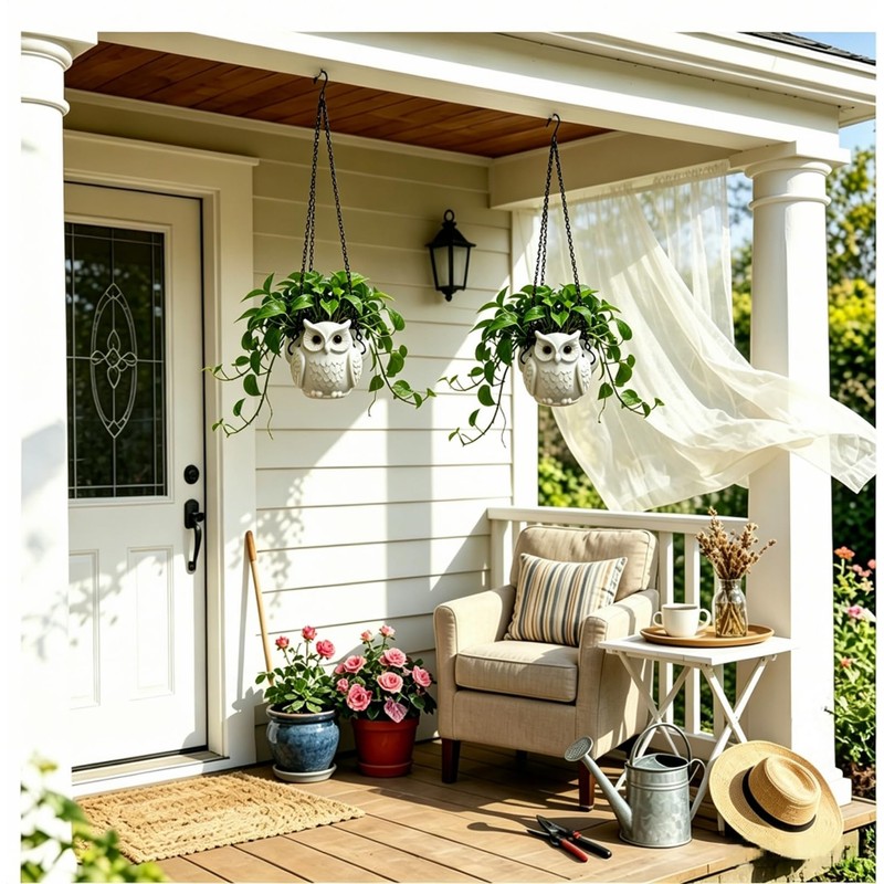 Self-Watering Hanging Planters, 3D Printed Owl Flower Pots