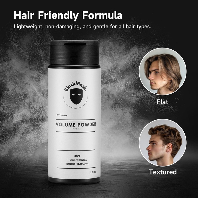 BlackMask 2 Pack Texture Powder for Men, Hair Powder for