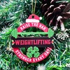 Weighlifting Christmas Ornament, Weight Lifting Powerlifting Wooden 2 Layers Ornament,