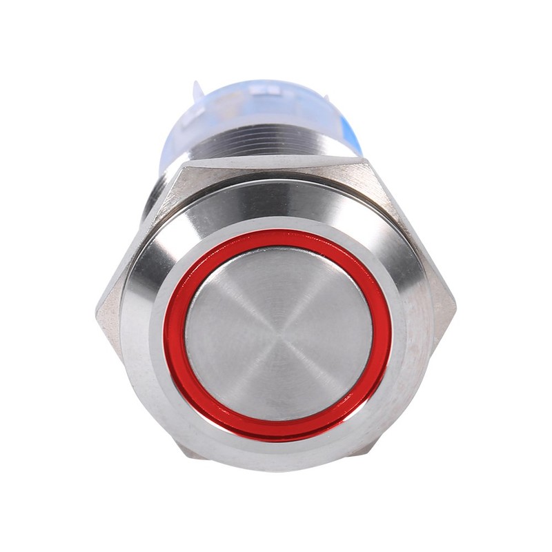 LED Latch Flush Button Switch, 19mm 12V LED Waterproof Stainless