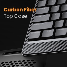 LOFREE Edge Low Profile Mechanical Keyboard, 75% Rechargeable Bluetooth and Wired Connection for Window, Mac OS/POM Switches 2.0, Carbon Fiber Top Case, Mg Alloy Bottom Case (Metallic Silver)