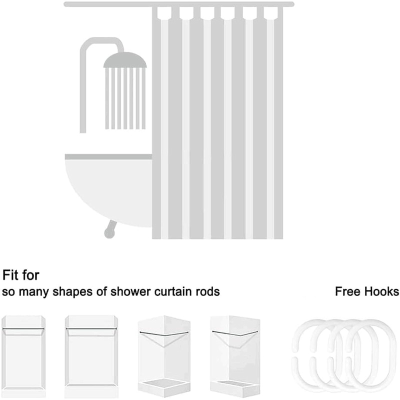 DSMEUE Blue Gray Brown White Shower Curtain Abstract Grunge Art