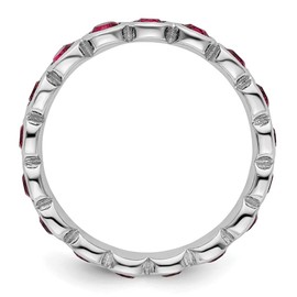 GemApex Eternity Ring Band 925 White Sterling Silver Stackable Expressions Crystals