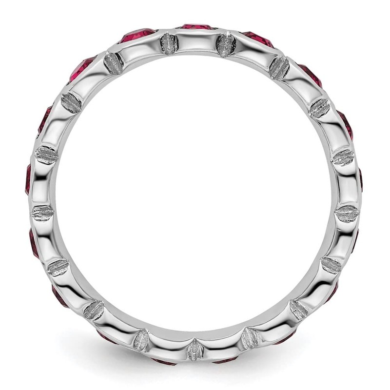 GemApex Eternity Ring Band 925 White Sterling Silver Stackable Expressions