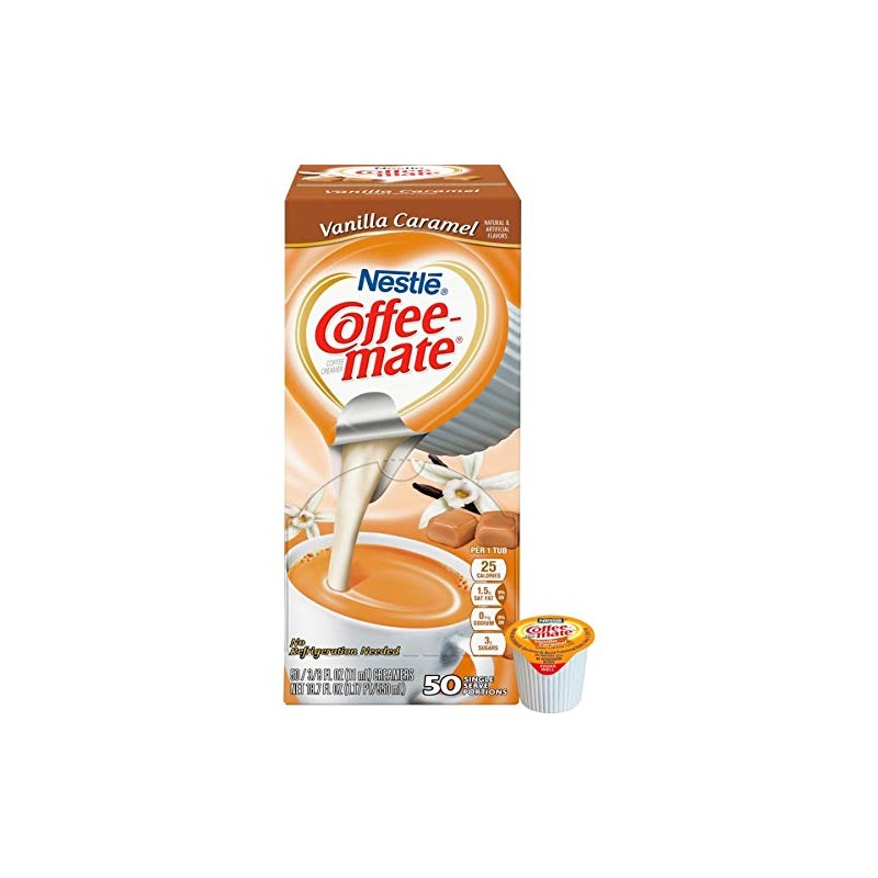 Coffee mate Liquid .375 oz Creamer Singles Vanilla Caramel 50