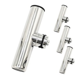 waku fimac Rod Holder Ship Rod Stand Keeper Clamp On Rod Rest Stainless Steel Adjustable Angle 19? 1.0 inch (25 mm) compatible, set of 4, boat fishing, embark fishing, fishing equipment