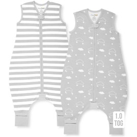 Mama Cheetah Toddler Sleep Sack with Feet, 1.0 TOG Organic Cotton Baby Wearable Blankets with Legs, Baby Sleeping Bag for Walkers, Early Walker 6-18 Month