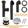 Artiwell 1-1/2" Black Tubular Bath Drain Kit with Tip-Toe Bath