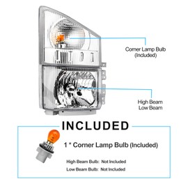 Headlight & Corner Lamp For ISUZU ELF NPR NPR-HD NQR NRR 2008-2020, Right Passenger Side(Headlight & Corner Lamp)