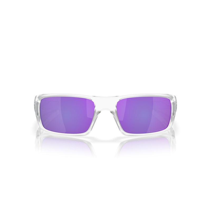 Oakley Men's OO9239 Crankshaft Rectangular Sunglasses, Matte Clear/Violet Iridium Polarized,