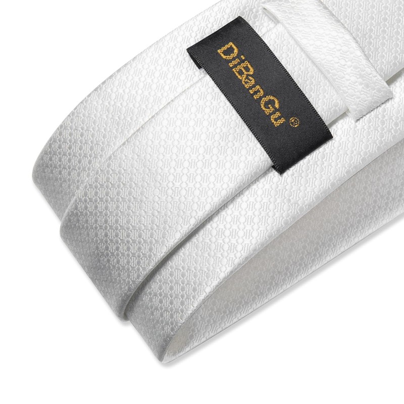 DiBanGu Silk Necktie Wedding Pocket Square Tie Pin Cufflinks Set