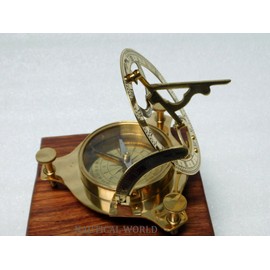 KHUMYAYAD 4" Brass Sundial Compass Fully Functional Compass nevegation Nautical Maritime Vintage Antique Compass