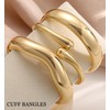 Chunky Gold Bangle Bracelets for Women, Trendy Gold Cuff Stackable
