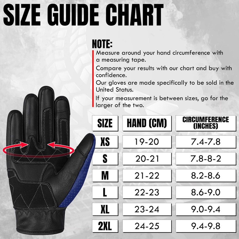 The AMA LOOK Leather Motorbike Gloves, Knuckle Protective Touchscreen Motorcycle