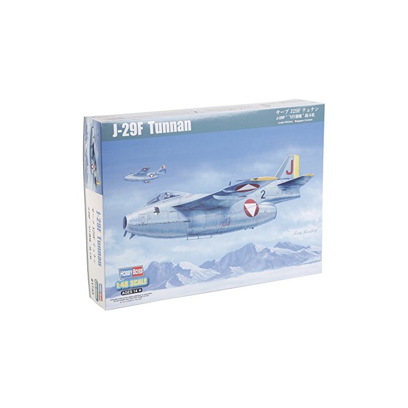 Hobbyboss 81745" J-29F Flying Barrel Plastic Model Kit, Grey, 1:48