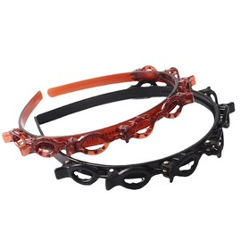 WATUNID 2PCS Headband with Clips and 7PC Pure Color Braided Hair Clip, Professional Weave Bangs Hairstyle Hairpin Headbands for Girls Women, Double Layer Fashion Stylish Accessory Tool