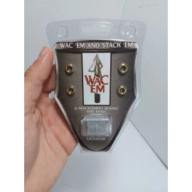 WacEm Archery Wac'Em Crossbow 3 Blade 125 Grain Replacement Blades & Rings - 12 Blades 4 Rings