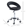 CHARMMA Crescent Rolling Salon Stool with Adjustable Height, Breathable Open