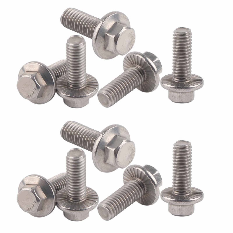 10pcs M6 Stainless Steel Flange Head Flange Head Screw Flange