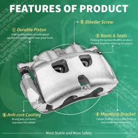 CAROCK Disc Brake Caliper Assembly with Bracket 18B5404 Compatible with Ford F-150 2012-2020, Ford Lobo 2017-2015 & 2013-2011, Brake Caliper Front Right (Passenger) Side