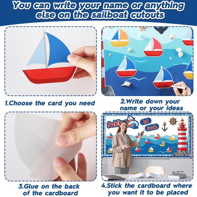 Nautical Bulletin Board Classroom Decorations Set Sailing into Wall Bulletin
