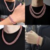2pcs Cuban Link Chain for Men,Miami Cuban Chains,Bling Diamond Chain