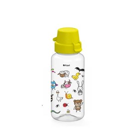 Fizzii Bambini Fox & Co 400 ml Tritan Children's Drinking Bottle with Yellow Flip Top