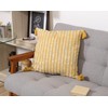 Fujiboeki Cushion Cover 45×45 Yellow 100% Cotton with Tassel Dot