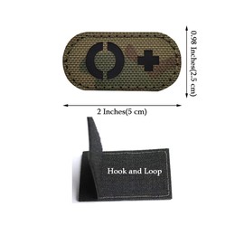 2 PCS AliPlus O+ POS Patches Blood Type Patches IR Infrared Reflective Patches Laser Cut Patch Tactical Patch Hook and Loop(CP2*1in)