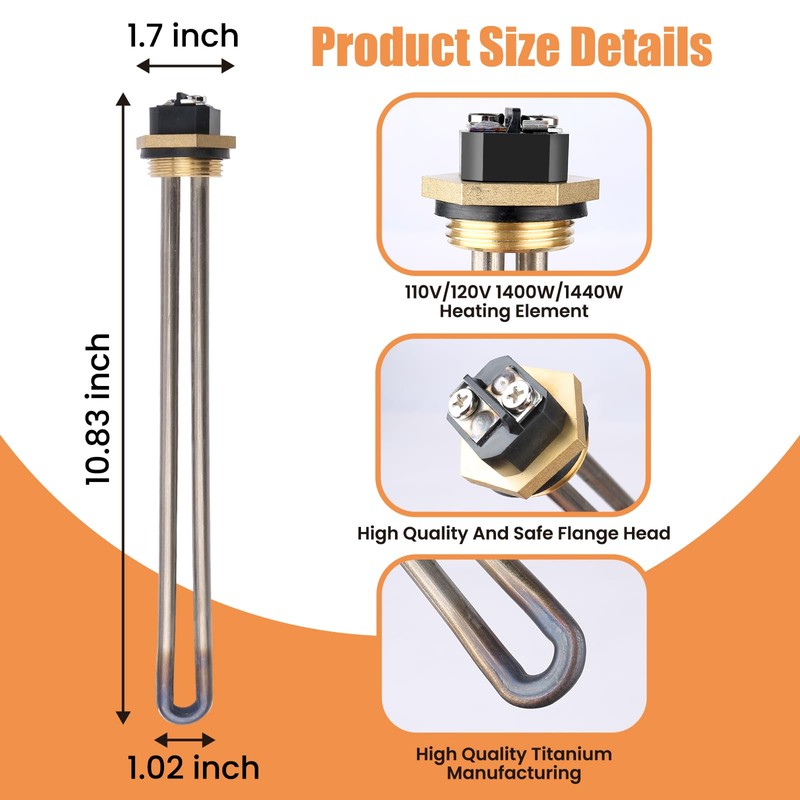 Dgqtrx Upgraded Titanium 520900 RV Water Heater Element with Wrench