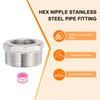 sourcing map 2 Pcs 304 Stainless Steel Reducer Hex Bushing