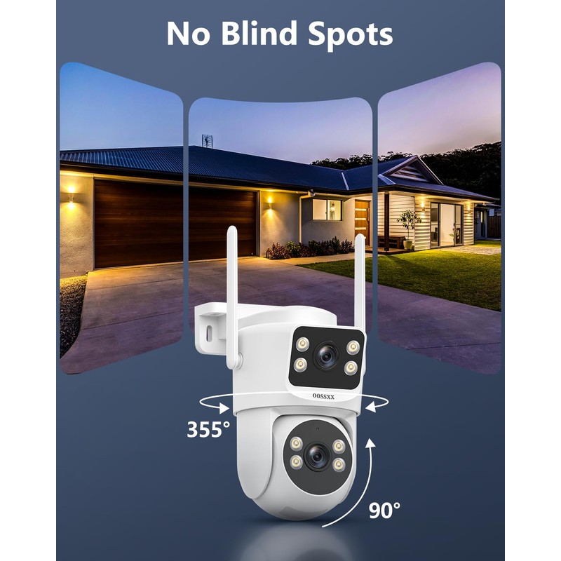 OOSSXX (2-Way Audio & Auto Tracking) Dual Lens PTZ Outdoor