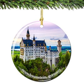 City-Souvenirs Neuschwanstein Germany Christmas Ornament, Porcelain 2.75 German Castle Christmas Ornaments