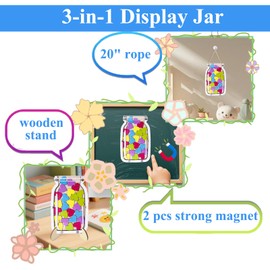 Magnetic Reward Jar with 25 Heart Tokens - 3-in-1 Hanging/Refrigerator/Desktop Behavior Chart for Kids, Teachers & Parents - Star Jar Reward System for Classroom Management DIY Tools