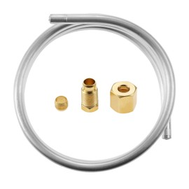 Yateha 1/4" Aluminum Pipe with Olive Compression Fittings, M10x1 Female and Male Nuts for Robertshaw Gas Valve and Oil Hoses, Length 1m
